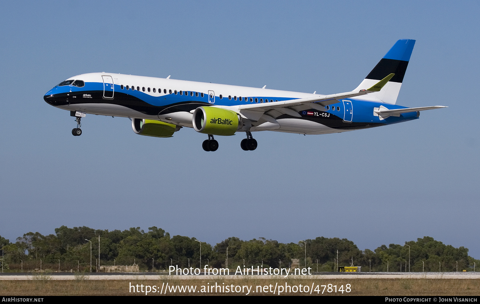 Aircraft Photo of YL-CSJ | Airbus A220-371 (BD-500-1A11) | AirBaltic | AirHistory.net #478148