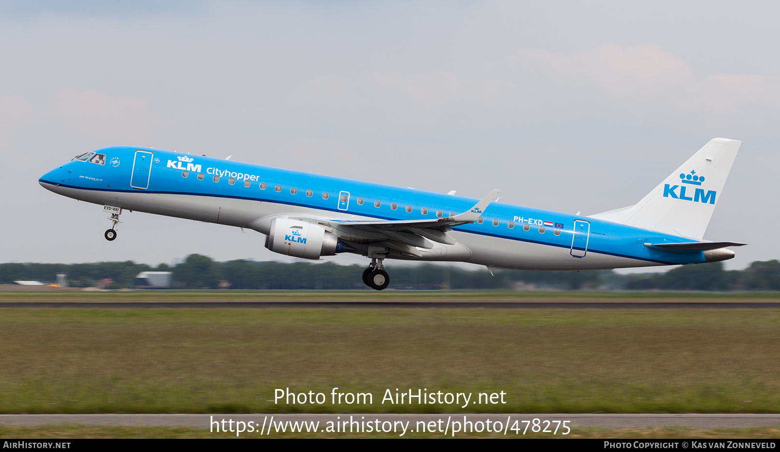 Aircraft Photo of PH-EXD | Embraer 190STD (ERJ-190-100STD) | KLM Cityhopper | AirHistory.net #478275