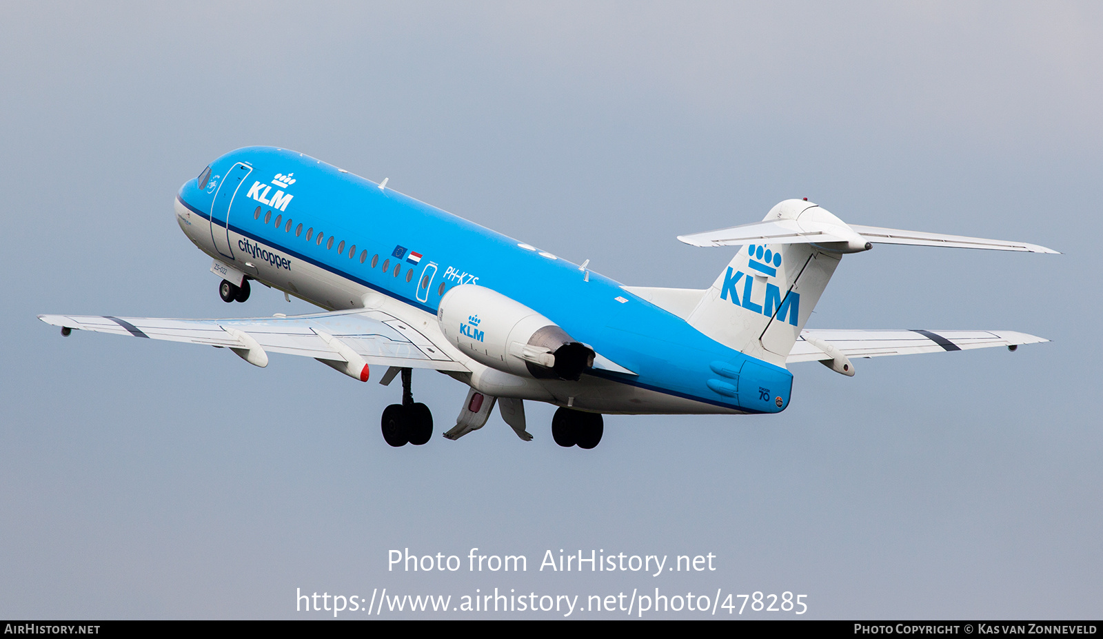 Aircraft Photo of PH-KZS | Fokker 70 (F28-0070) | KLM Cityhopper | AirHistory.net #478285