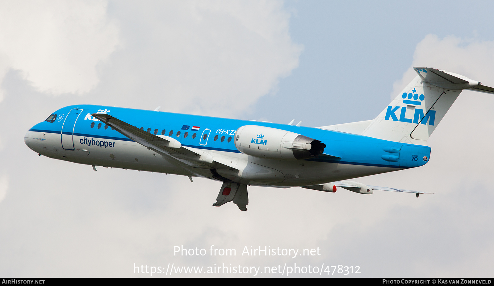 Aircraft Photo of PH-KZM | Fokker 70 (F28-0070) | KLM Cityhopper | AirHistory.net #478312