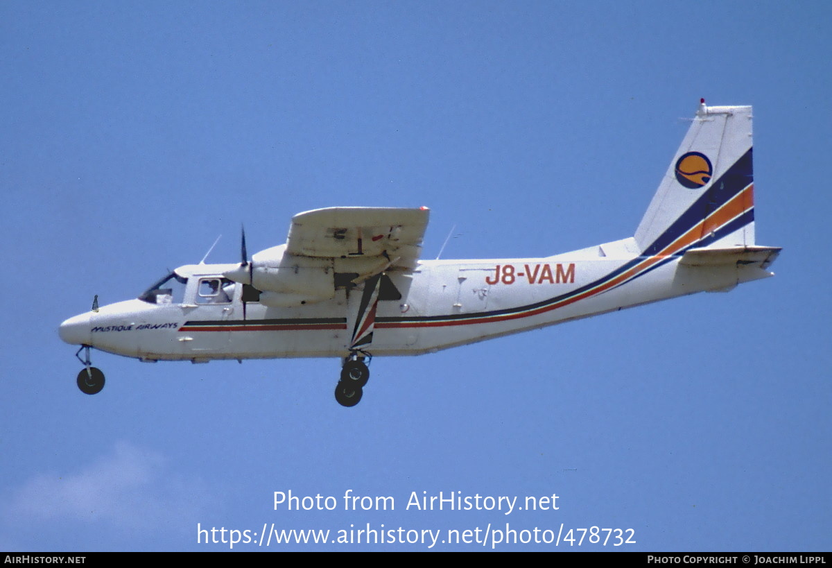 Aircraft Photo of J8-VAM | Britten-Norman BN-2B-26 Islander | Mustique Airways | AirHistory.net #478732