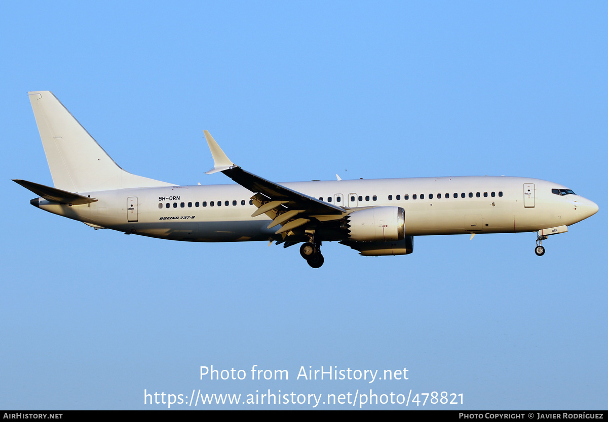 Aircraft Photo of 9H-ORN | Boeing 737-8 Max 8 | AirHistory.net #478821