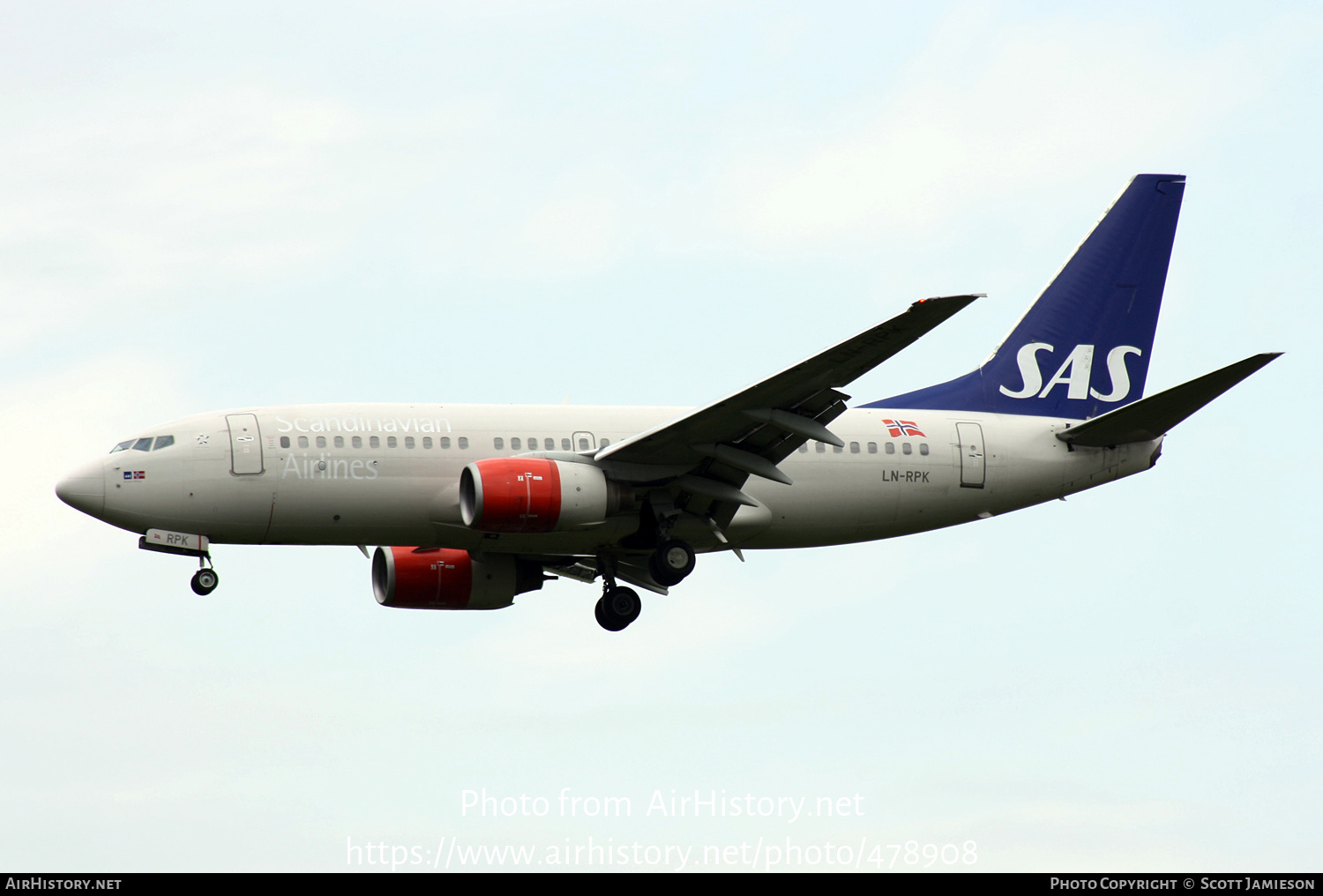 Aircraft Photo of LN-RPK | Boeing 737-783 | Scandinavian Airlines - SAS | AirHistory.net #478908