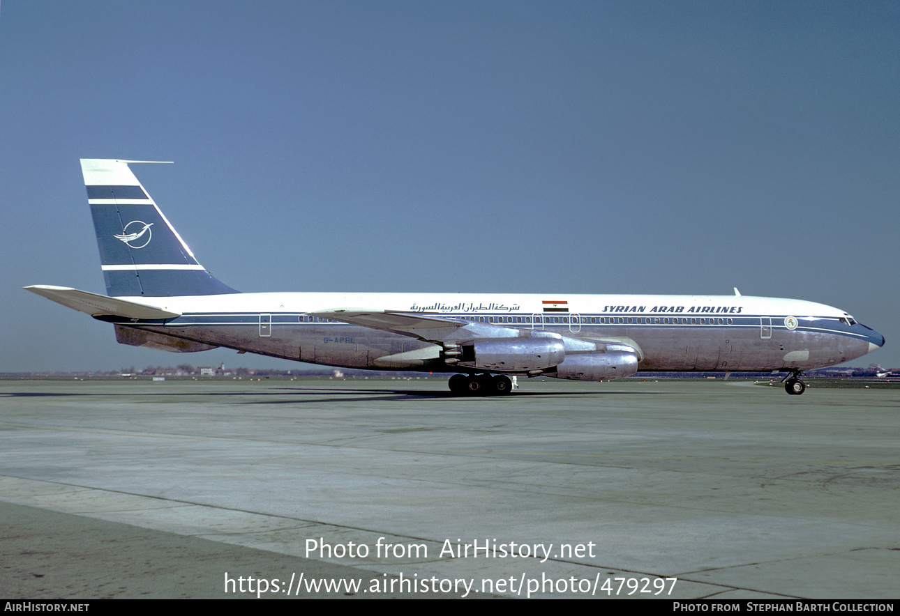 Aircraft Photo of G-APFL | Boeing 707-436 | Syrian Arab Airlines | AirHistory.net #479297