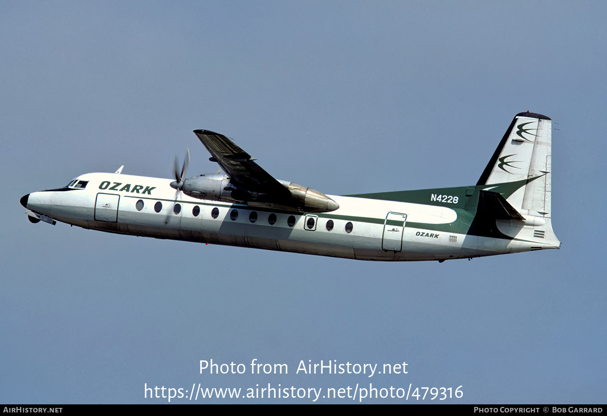 Aircraft Photo of N4228 | Fairchild Hiller FH-227B | Ozark Air Lines | AirHistory.net #479316