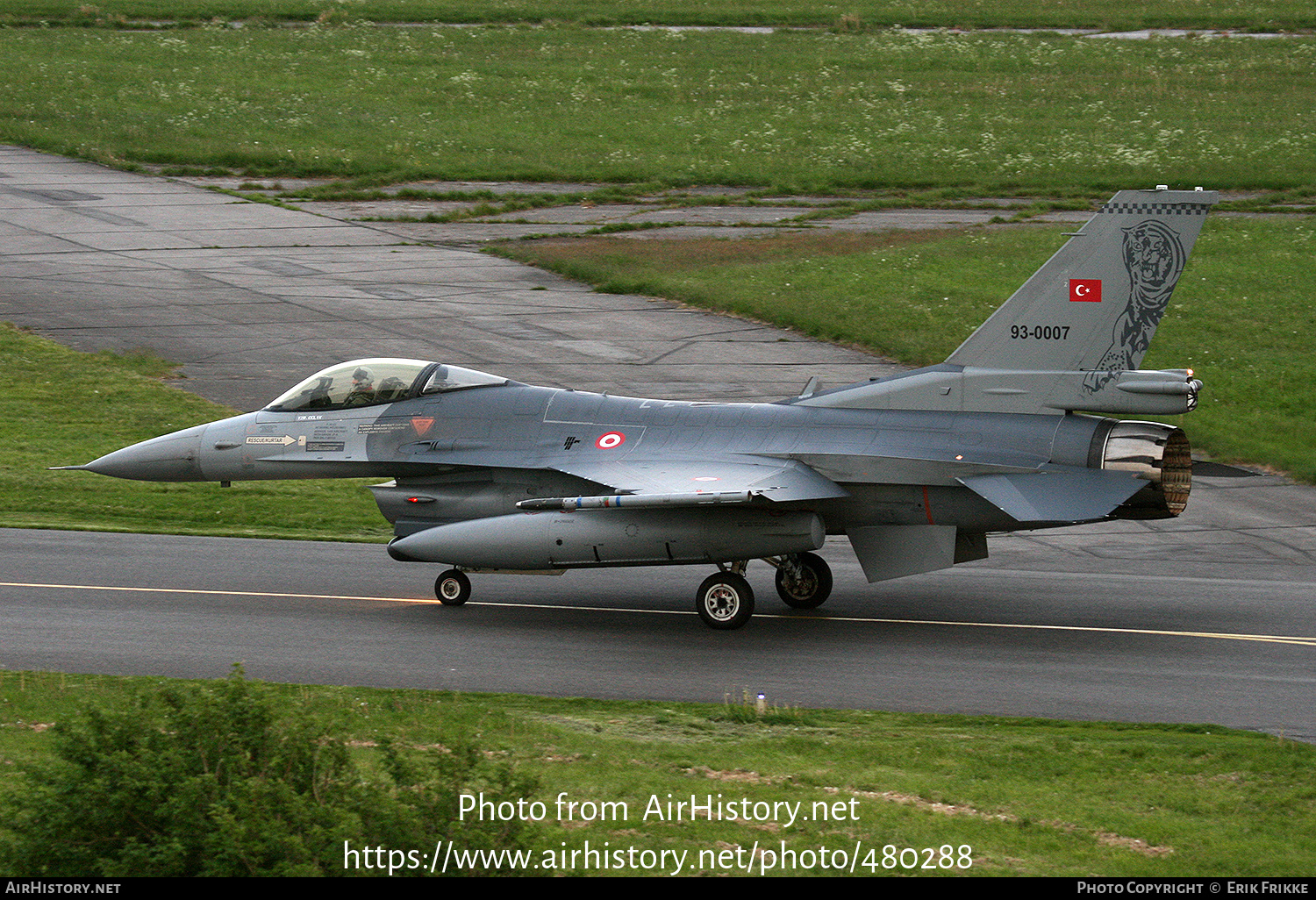 93 0007 Turkish Air Force General Dynamics F 16C Fighting Falcon Photo