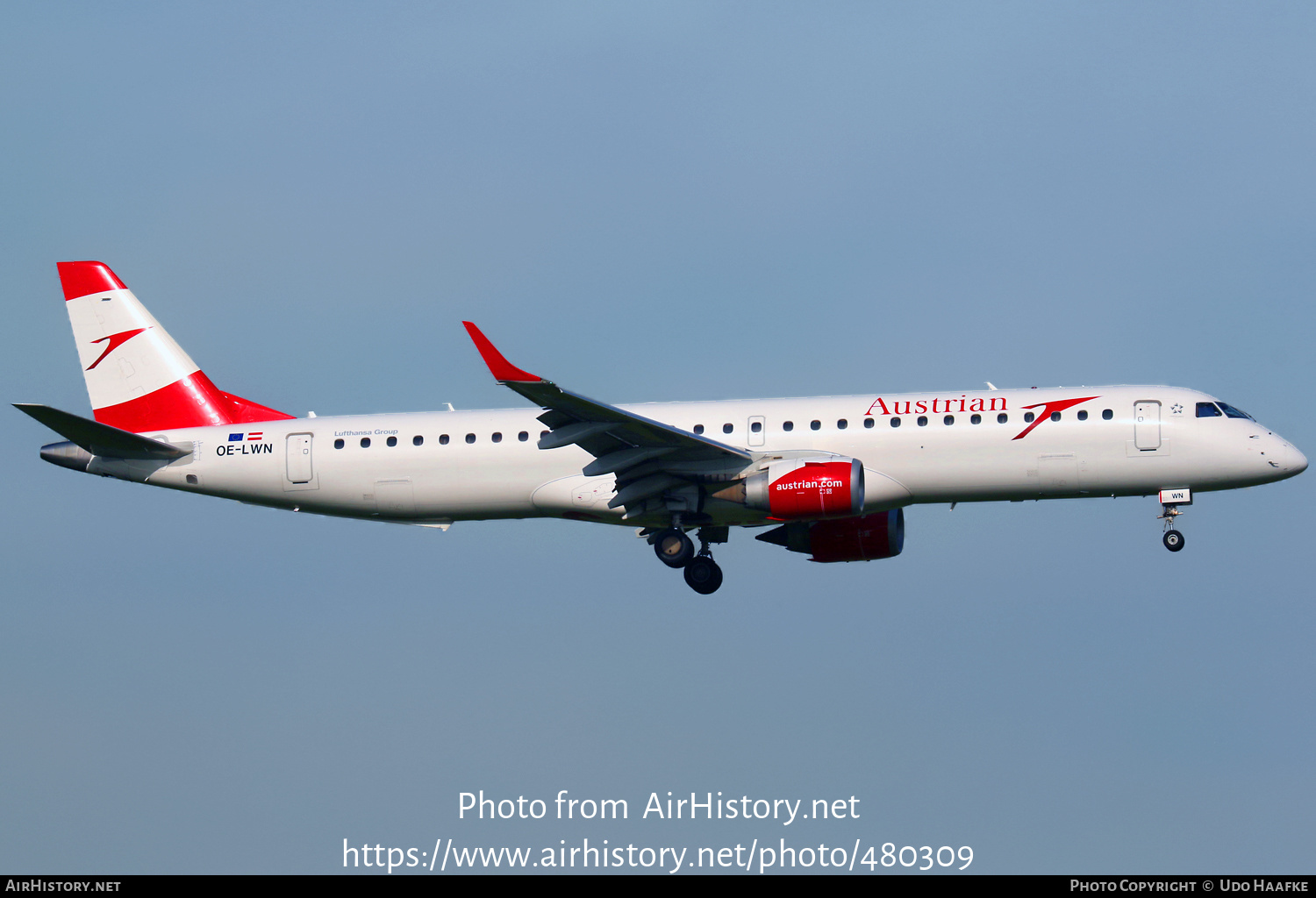 Aircraft Photo of OE-LWN | Embraer 195LR (ERJ-190-200LR) | Austrian Airlines | AirHistory.net #480309