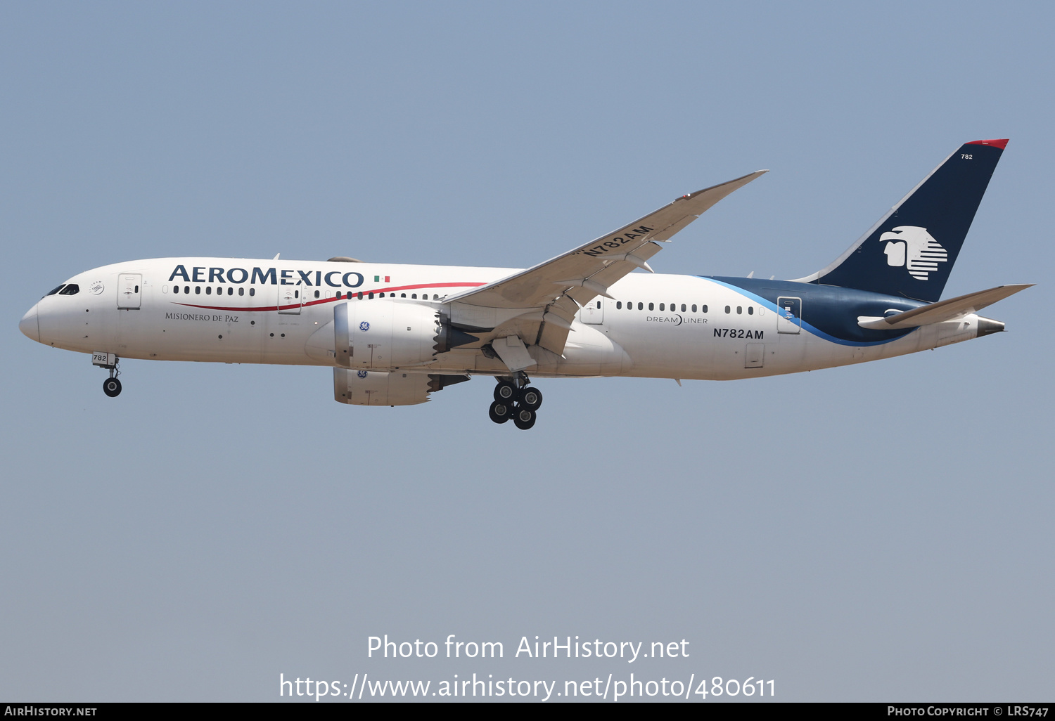 Aircraft Photo of N782AM | Boeing 787-8 Dreamliner | AeroMéxico | AirHistory.net #480611