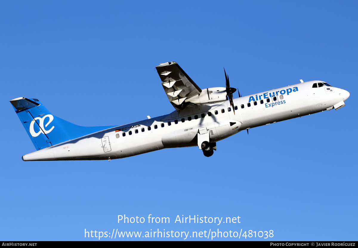 Aircraft Photo of EC-MSN | ATR ATR-72-500 (ATR-72-212A) | Air Europa Express | AirHistory.net #481038