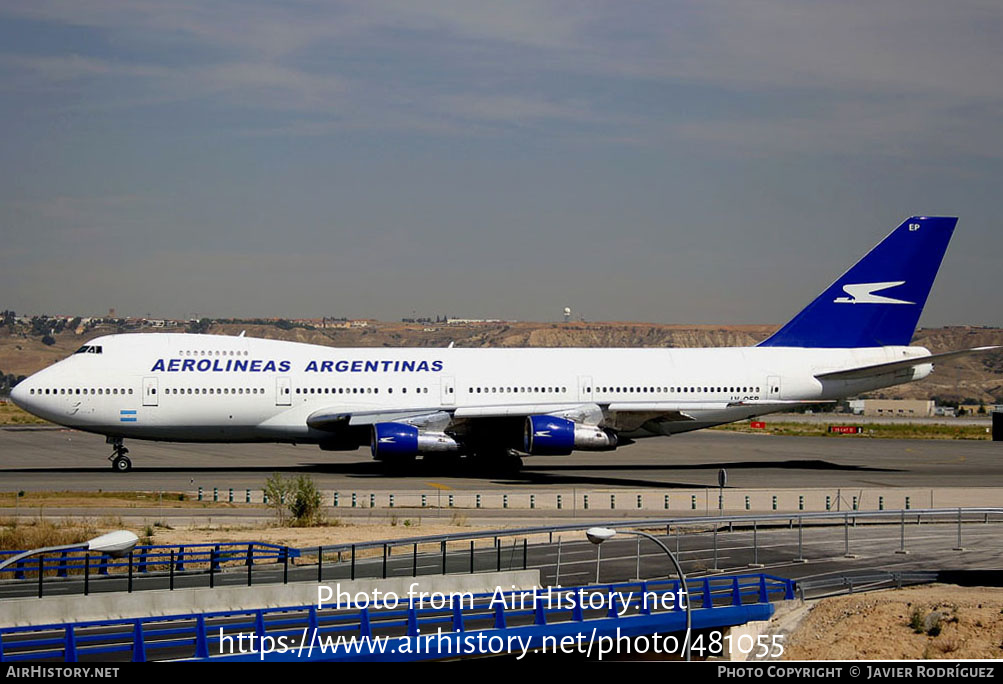 Aircraft Photo of LV-OEP | Boeing 747-287B | Aerolíneas Argentinas | AirHistory.net #481055