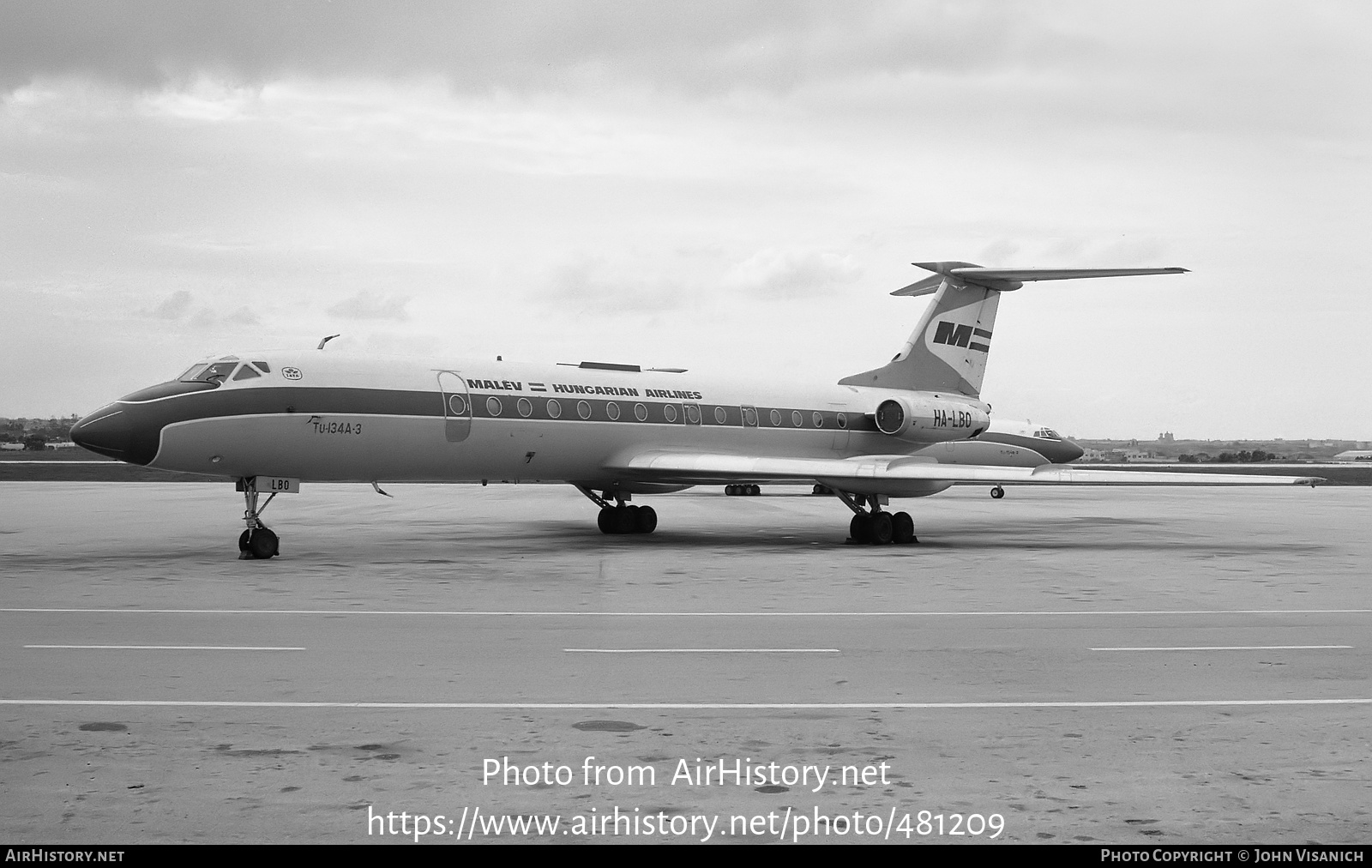 Aircraft Photo of HA-LBO | Tupolev Tu-134A-3 | Malév - Hungarian Airlines | AirHistory.net #481209