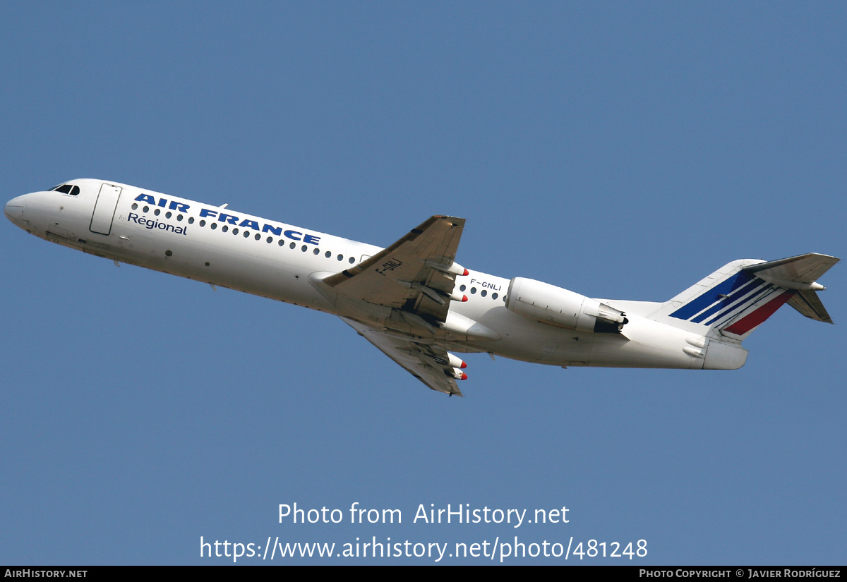 Aircraft Photo of F-GNLI | Fokker 100 (F28-0100) | Air France | AirHistory.net #481248