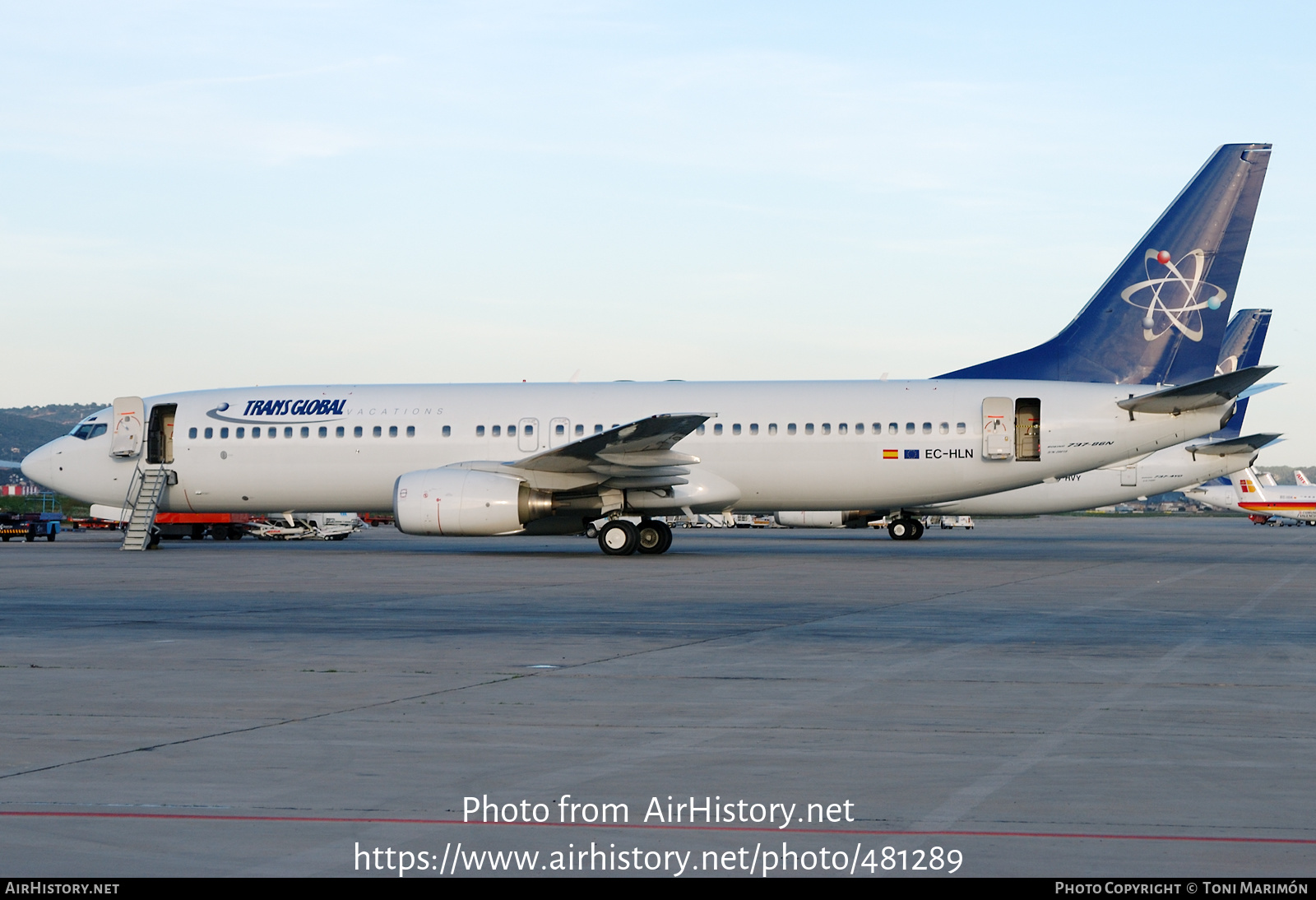 Aircraft Photo of EC-HLN | Boeing 737-86N | Trans Global Vacations | AirHistory.net #481289