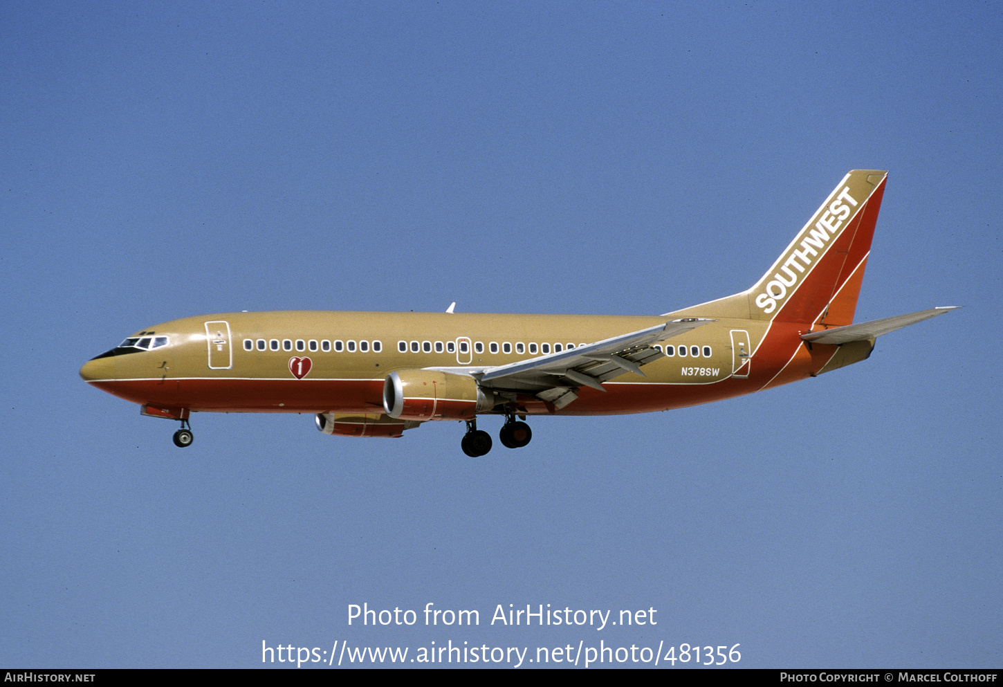 Aircraft Photo of N378SW | Boeing 737-3H4 | Southwest Airlines | AirHistory.net #481356