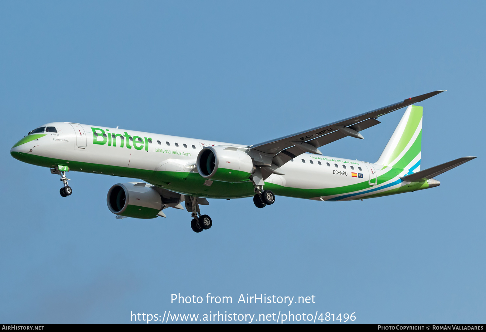 Aircraft Photo of EC-NPU | Embraer 195-E2 (ERJ-190-400) | Binter Canarias | AirHistory.net #481496