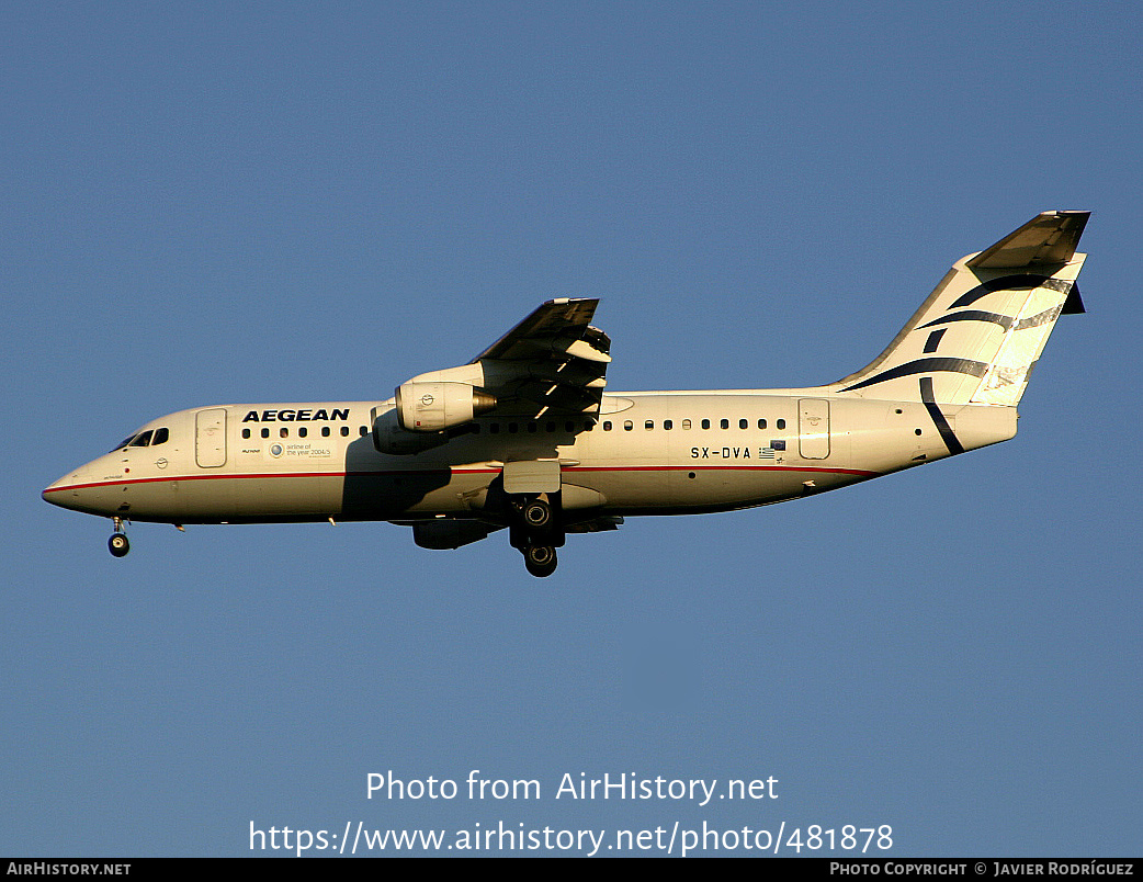 Aircraft Photo of SX-DVA | BAE Systems Avro 146-RJ100 | Aegean Airlines | AirHistory.net #481878