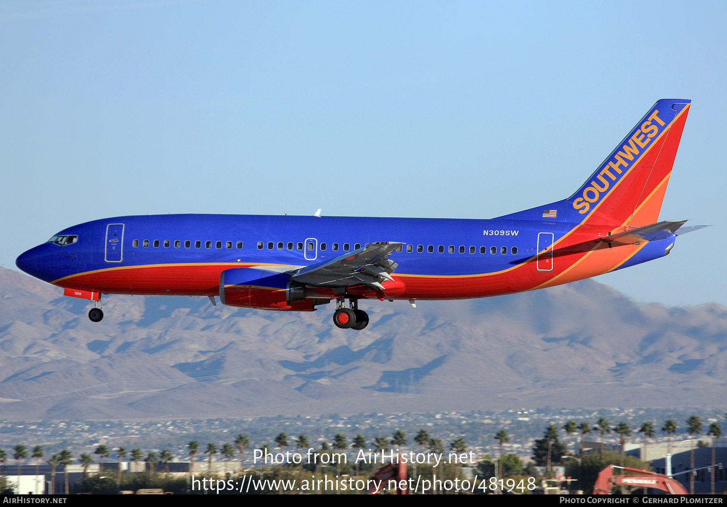 Aircraft Photo of N309SW | Boeing 737-3H4 | Southwest Airlines | AirHistory.net #481948