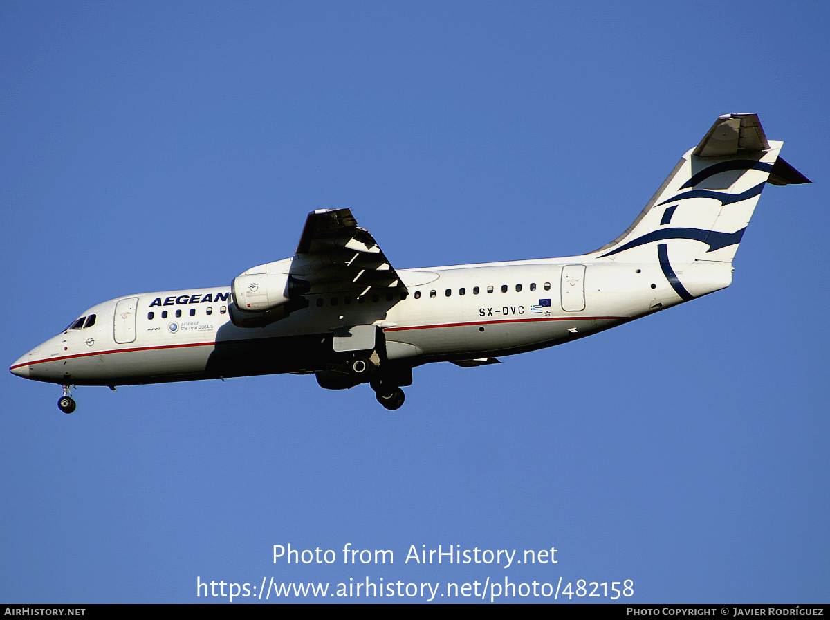 Aircraft Photo of SX-DVC | BAE Systems Avro 146-RJ100 | Aegean Airlines | AirHistory.net #482158