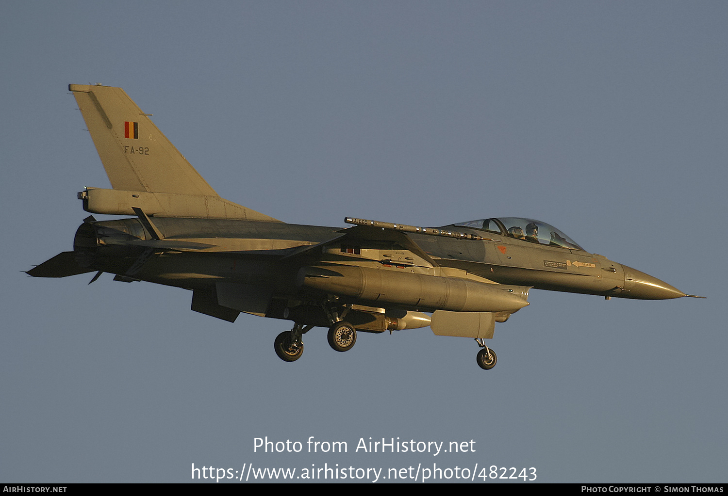 Aircraft Photo of FA-92 | General Dynamics F-16AM Fighting Falcon | Belgium - Air Force | AirHistory.net #482243