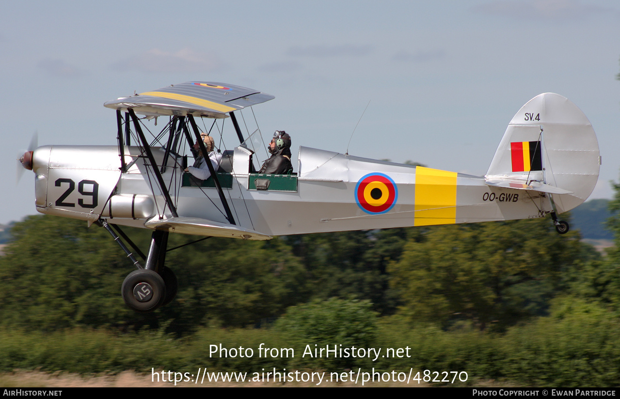 Aircraft Photo of OO-GWB | Stampe-Vertongen SV-4B | Belgium - Air Force | AirHistory.net #482270