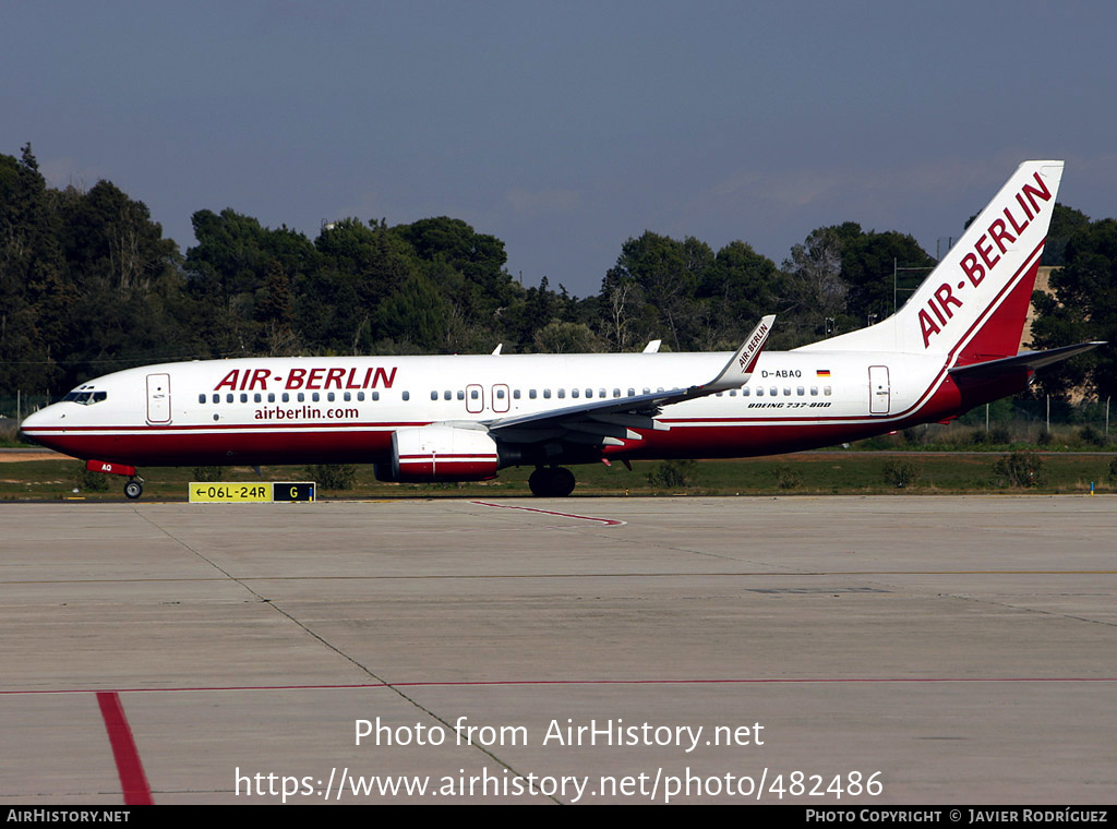 Aircraft Photo of D-ABAQ | Boeing 737-86J | Air Berlin | AirHistory.net #482486