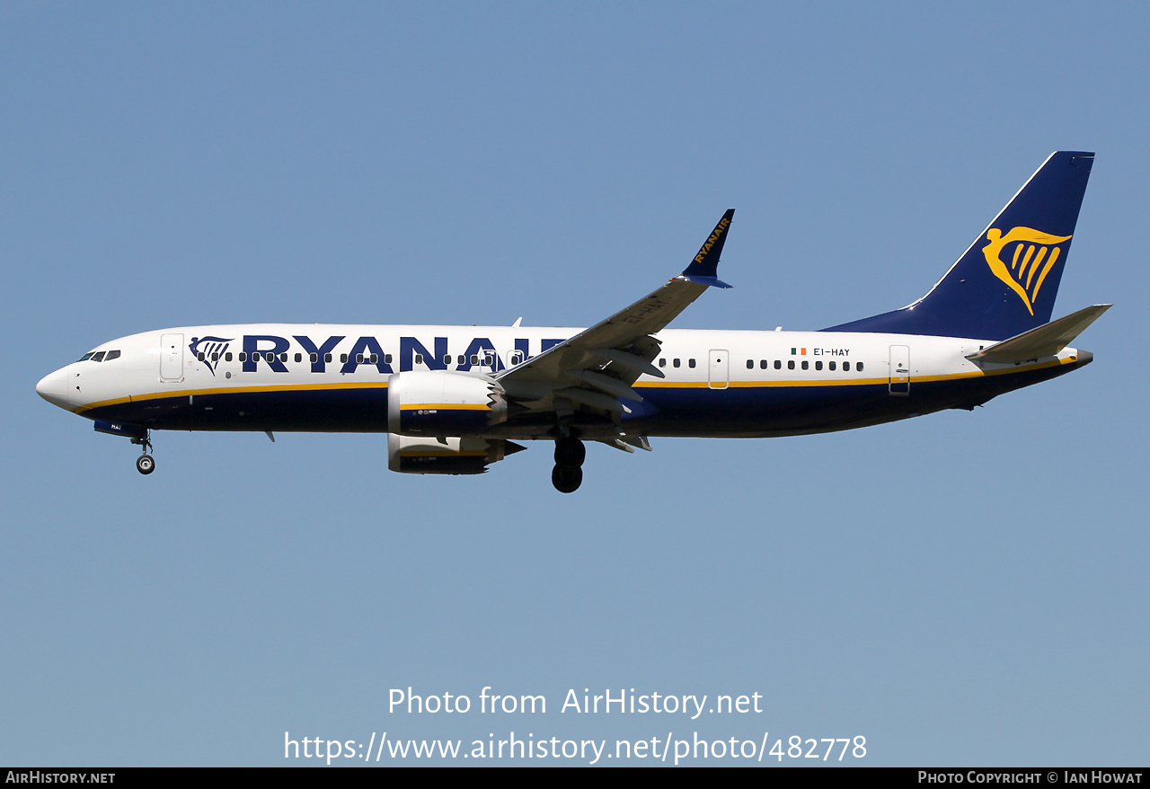 Aircraft Photo of EI-HAY | Boeing 737-8200 Max 200 | Ryanair | AirHistory.net #482778