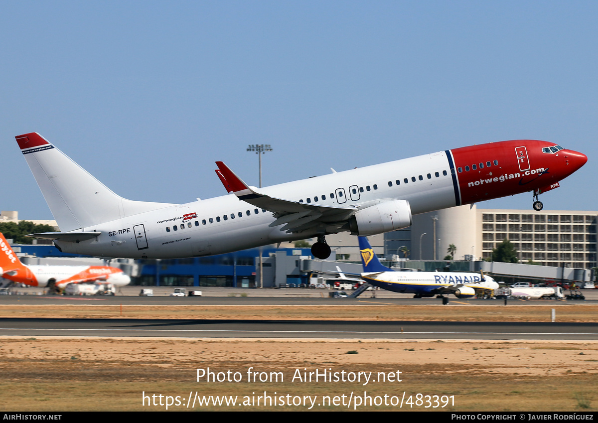 Aircraft Photo of SE-RPE | Boeing 737-8JP | Norwegian | AirHistory.net #483391