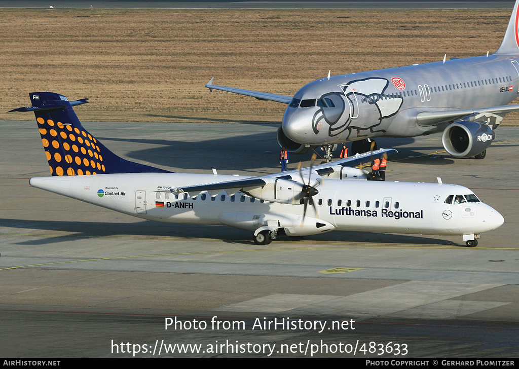 Aircraft Photo of D-ANFH | ATR ATR-72-500 (ATR-72-212A) | Lufthansa Regional | AirHistory.net #483633