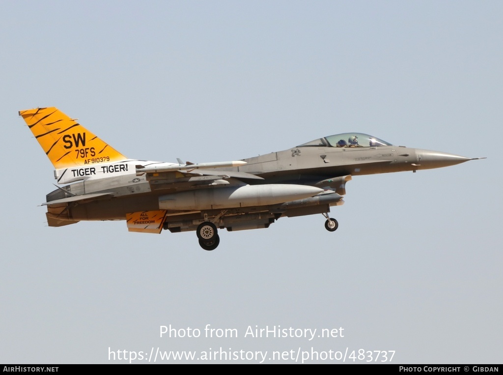 Aircraft Photo of 91-0379 / AF910379 | Lockheed F-16CM Fighting Falcon | USA - Air Force | AirHistory.net #483737