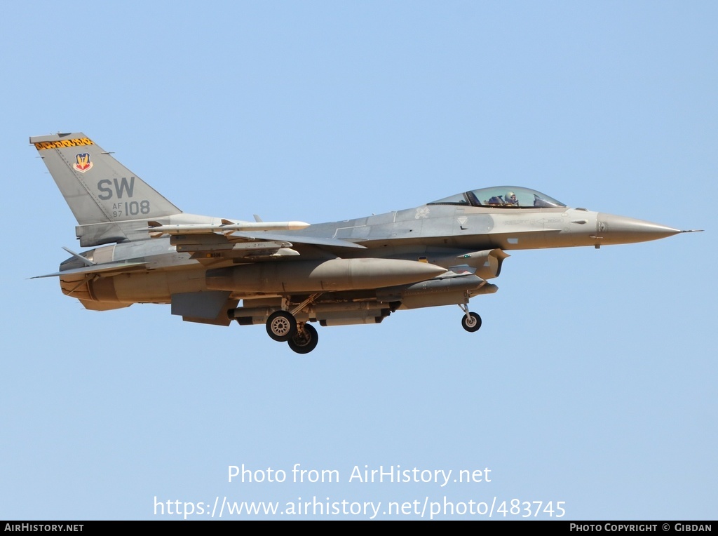 Aircraft Photo of 97-0108 / AF97-108 | General Dynamics F-16CM Fighting Falcon | USA - Air Force | AirHistory.net #483745