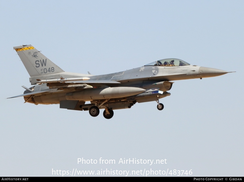 Aircraft Photo of 94-0048 / AF94-048 | General Dynamics F-16CM Fighting Falcon | USA - Air Force | AirHistory.net #483746