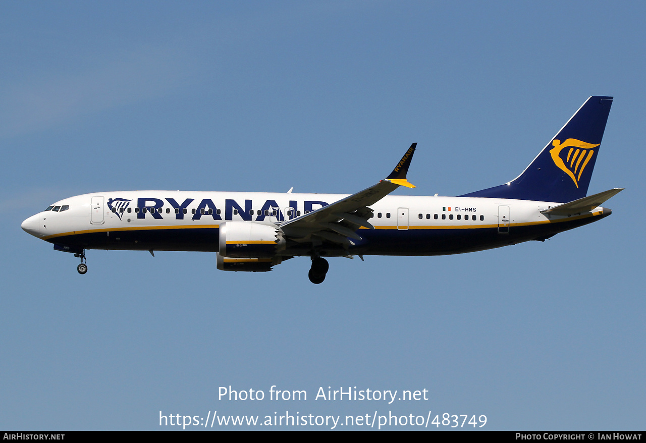 Aircraft Photo of EI-HMS | Boeing 737-8200 Max 200 | Ryanair | AirHistory.net #483749