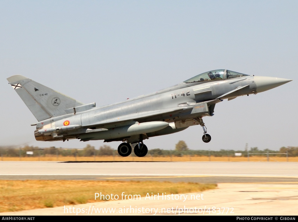 Aircraft Photo of C.16-42 | Eurofighter EF-2000 Typhoon | Spain - Air Force | AirHistory.net #483772
