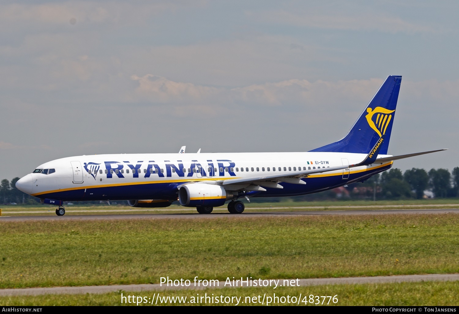 Aircraft Photo of EI-DYW | Boeing 737-8AS | Ryanair | AirHistory.net #483776