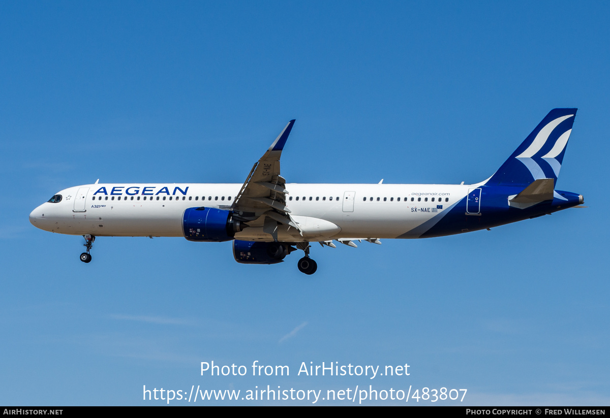 Aircraft Photo of SX-NAE | Airbus A321-271NX | Aegean Airlines | AirHistory.net #483807