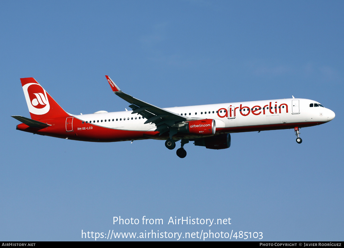 Aircraft Photo of OE-LCO | Airbus A321-211 | Air Berlin | AirHistory.net #485103