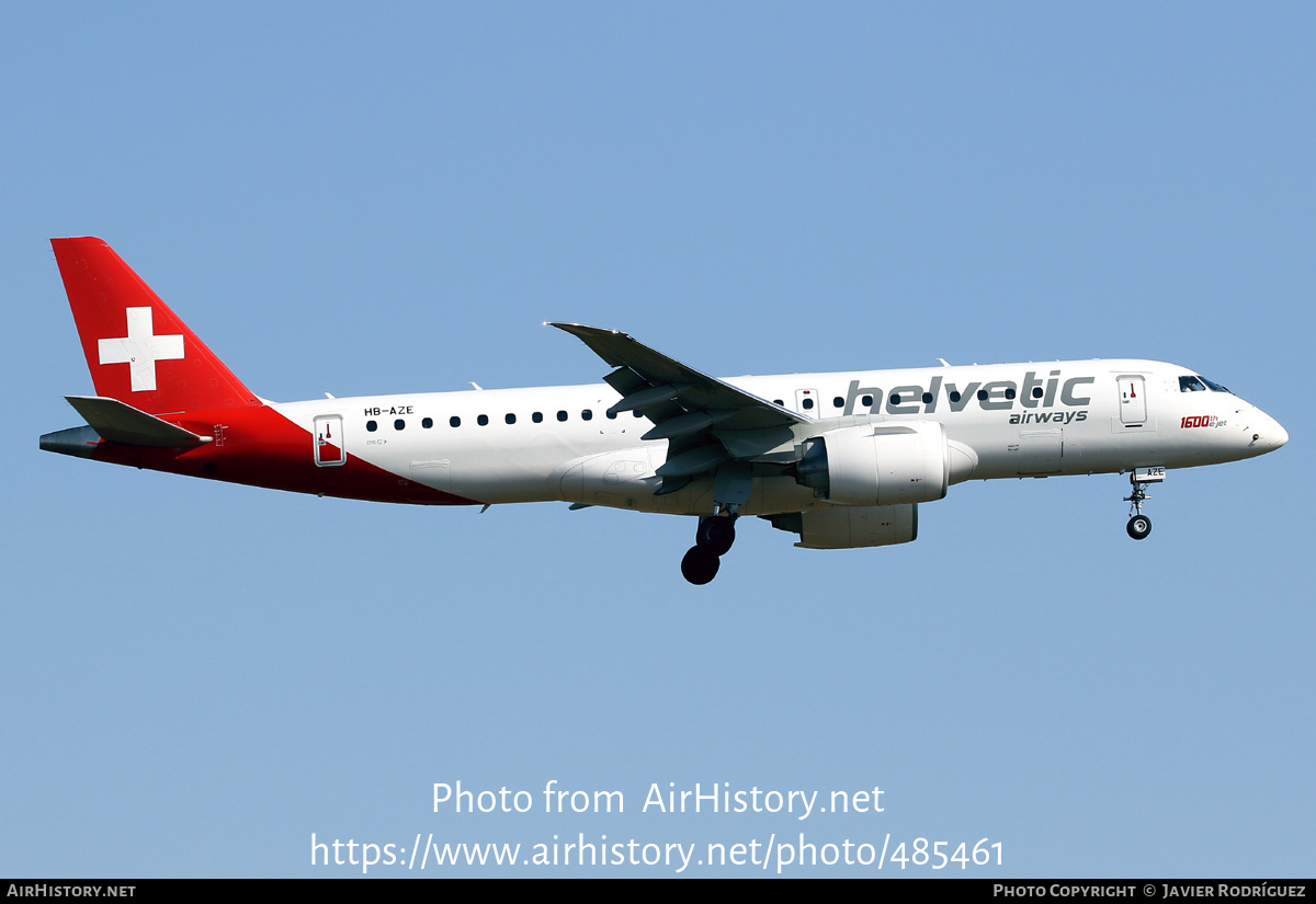 Aircraft Photo of HB-AZE | Embraer 190-E2 (ERJ-190-300) | Helvetic Airways | AirHistory.net #485461