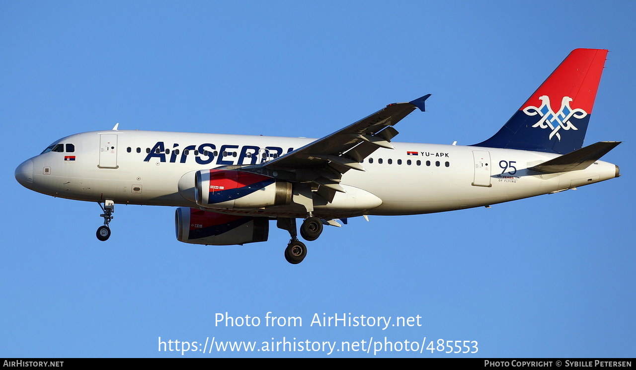 Aircraft Photo of YU-APK | Airbus A319-132 | Air Serbia | AirHistory.net #485553