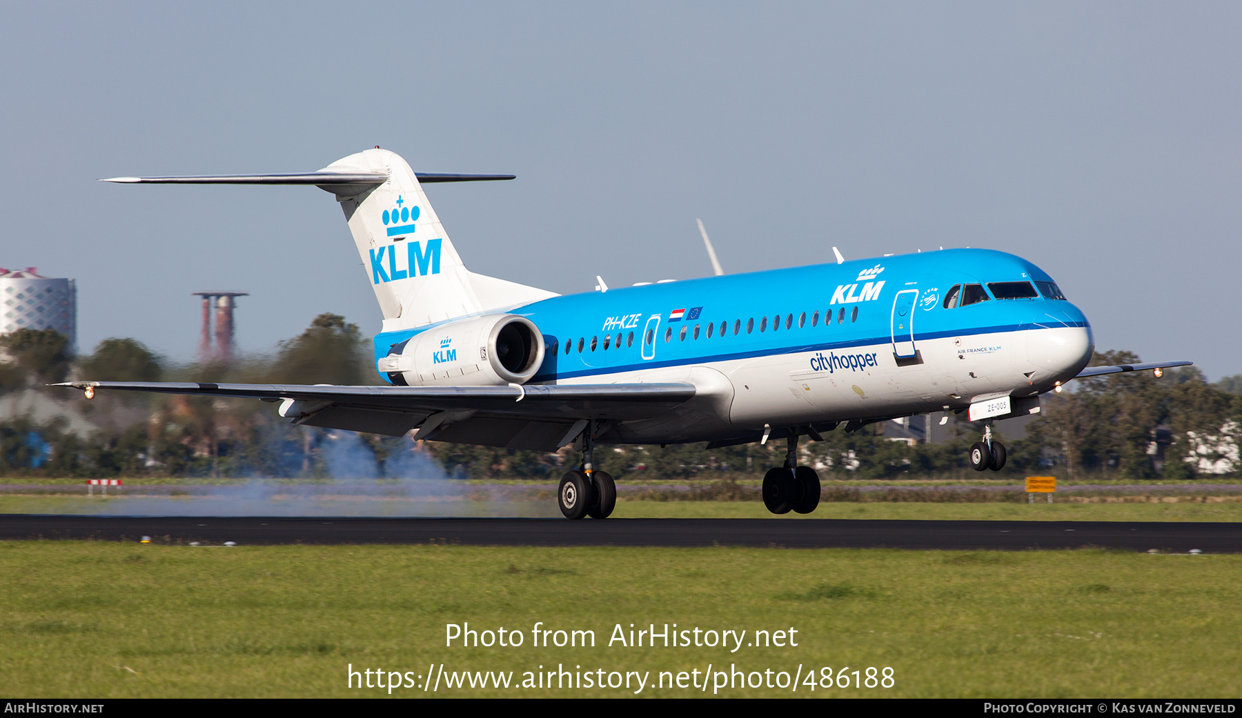 Aircraft Photo of PH-KZE | Fokker 70 (F28-0070) | KLM Cityhopper | AirHistory.net #486188