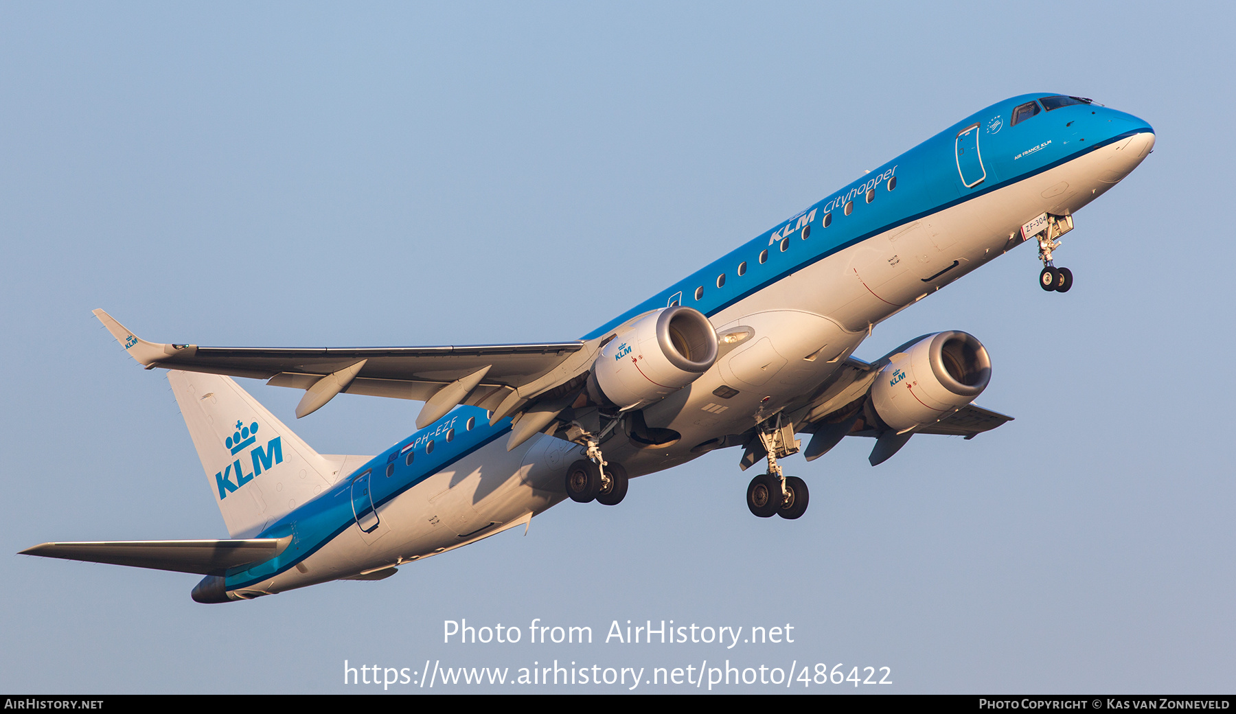 Aircraft Photo of PH-EZF | Embraer 190STD (ERJ-190-100STD) | KLM Cityhopper | AirHistory.net #486422