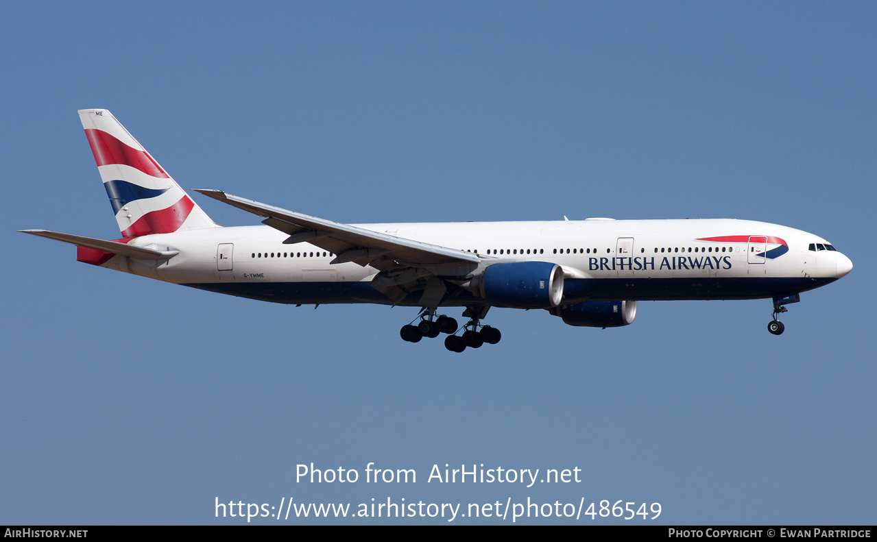 Aircraft Photo of G-YMME | Boeing 777-236/ER | British Airways | AirHistory.net #486549