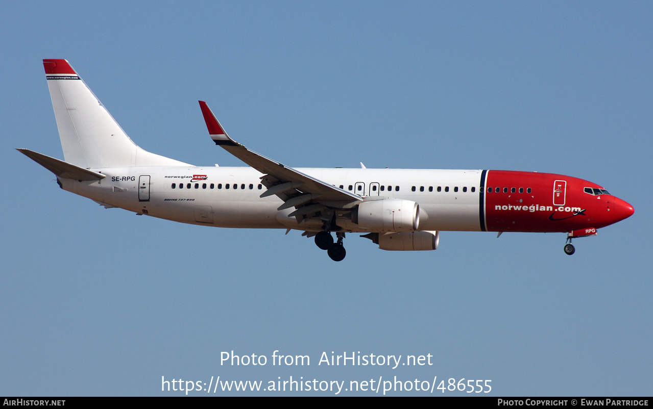 Aircraft Photo of SE-RPG | Boeing 737-8JP | Norwegian | AirHistory.net #486555