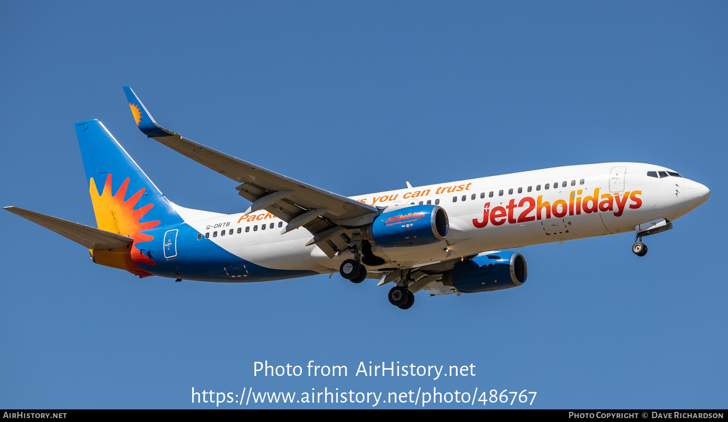 Aircraft Photo of G-DRTB | Boeing 737-86N | Jet2 Holidays | AirHistory.net #486767