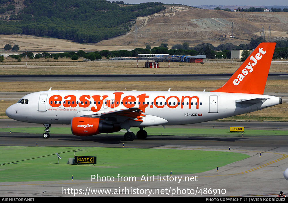 Aircraft Photo of HB-JZE | Airbus A319-111 | EasyJet | AirHistory.net #486910