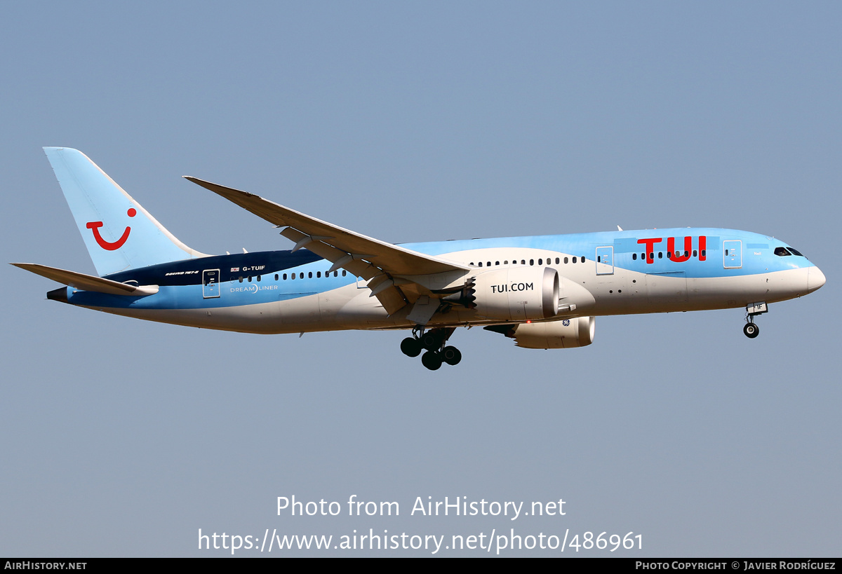 Aircraft Photo of G-TUIF | Boeing 787-8 Dreamliner | TUI | AirHistory.net #486961