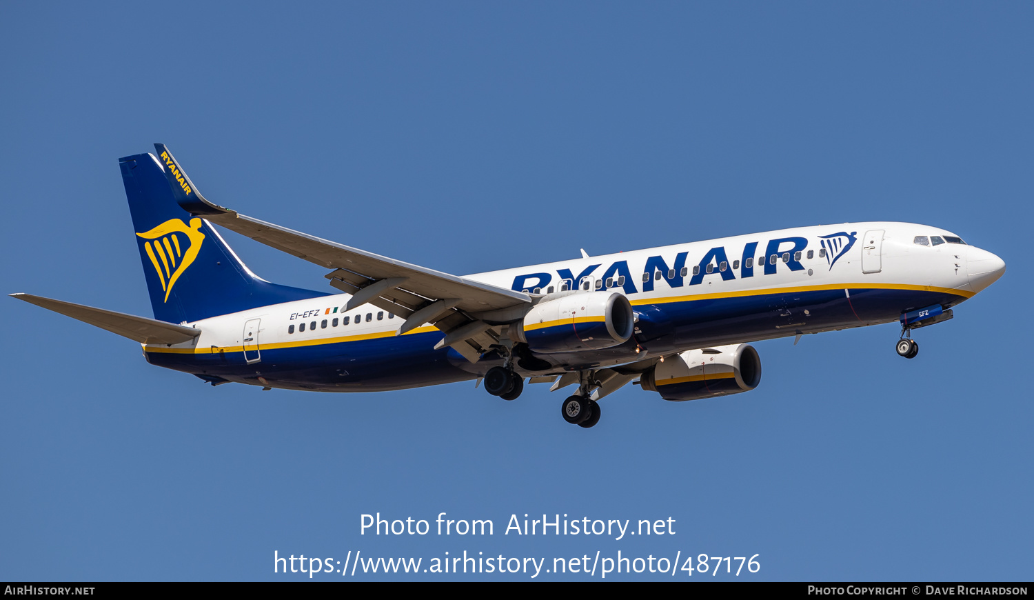 Aircraft Photo of EI-EFZ | Boeing 737-8AS | Ryanair | AirHistory.net #487176