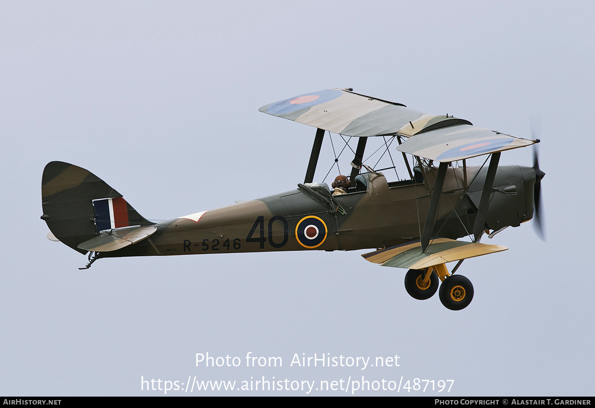 Aircraft Photo of G-AMIV / R5246 | De Havilland D.H. 82A Tiger Moth | UK - Air Force | AirHistory.net #487197