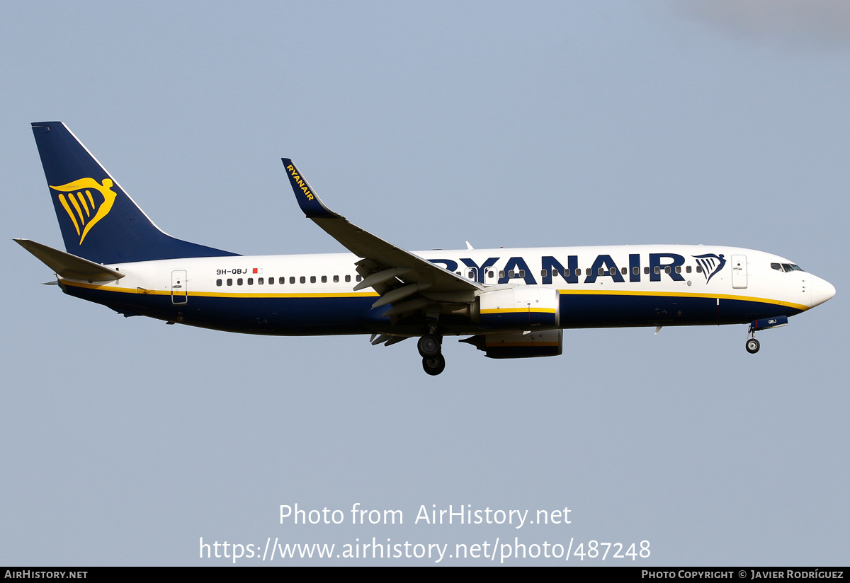 Aircraft Photo of 9H-QBJ | Boeing 737-8AS | Ryanair | AirHistory.net #487248