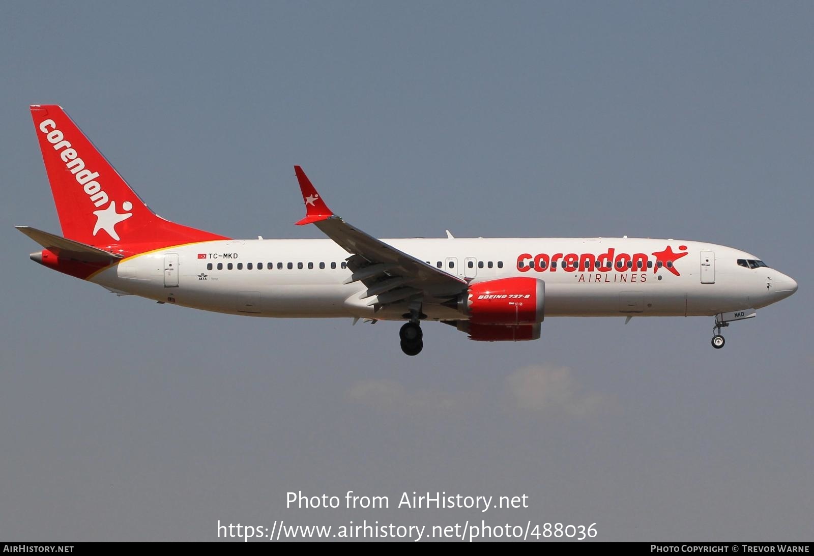 Aircraft Photo of TC-MKD | Boeing 737-8 Max 8 | Corendon Airlines | AirHistory.net #488036