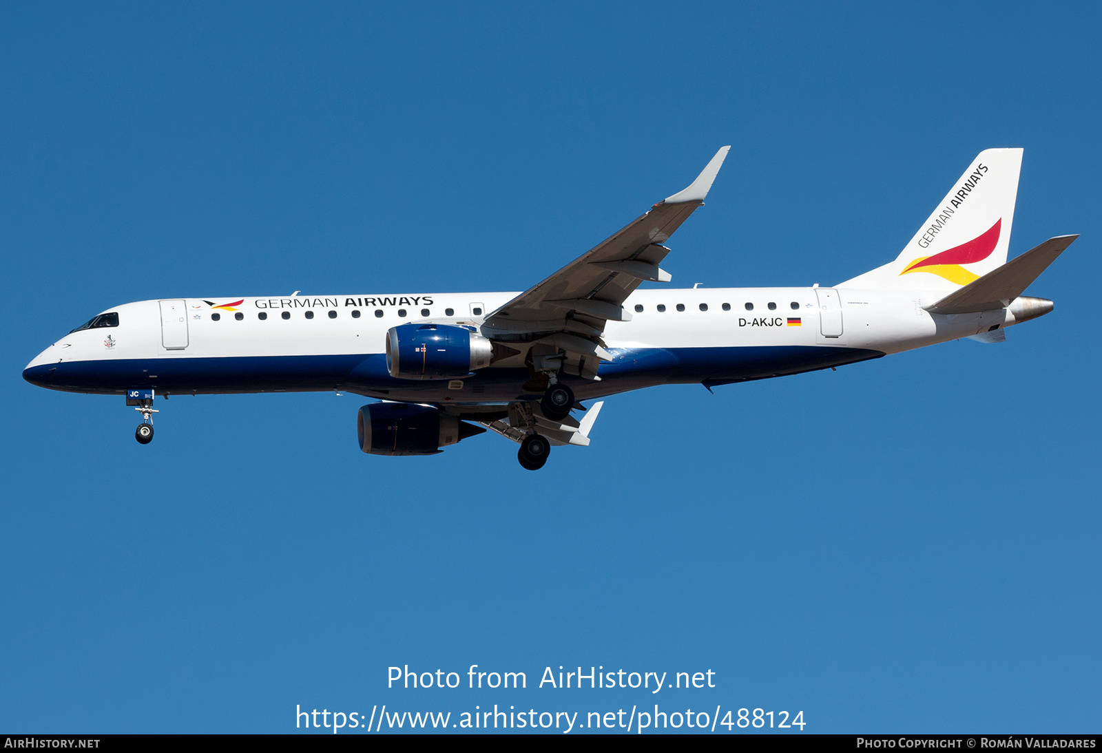 Aircraft Photo of D-AKJC | Embraer 195LR (ERJ-190-200LR) | German Airways | AirHistory.net #488124